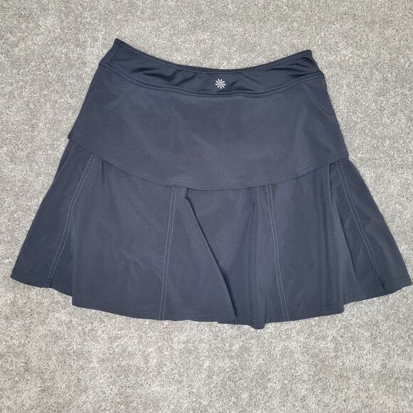 Athleta Black Layered Whatever Mini Skort With Pockets Womens Size 0 - Picture 1 of 6